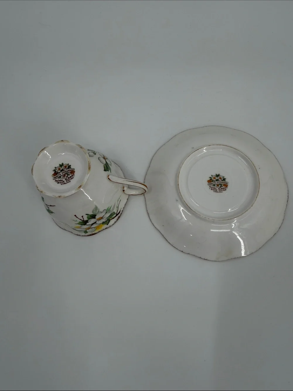 Royal Albert Dogwood Vintage Floral Porcelain Teacup & Saucer Flowers